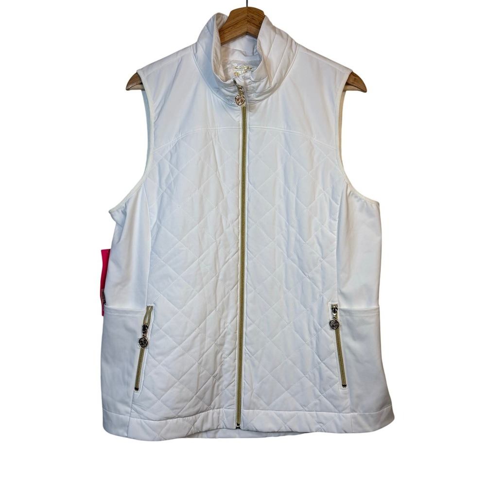 Lilly Pulitzer Luxletic Beverly Vest Size XL Resort White Travel Golf Casual NWT - Picture 2 of 12
